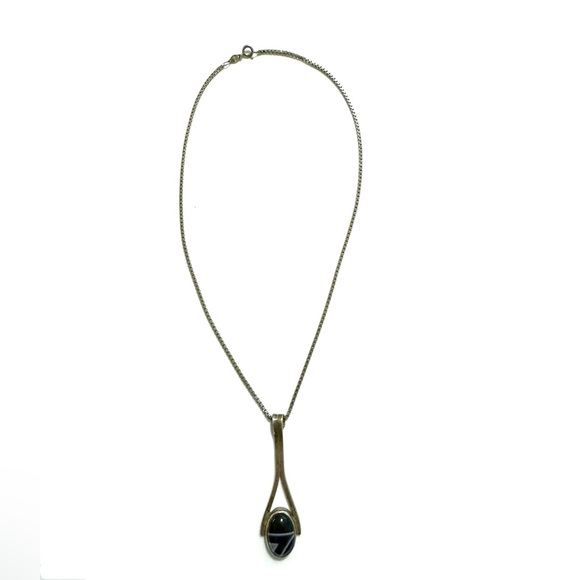 Signed - Gary Rex Erickson, Modernist Onyx Lavender Stone Sterling Necklace - Picture 2 of 6